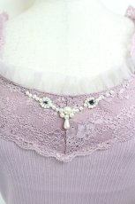 画像3: axes femme POETIQUE / ビジューデザインフリルキャミ M ラベンダー I-26-05-27-022-AX-TO-SA-ZI (3)