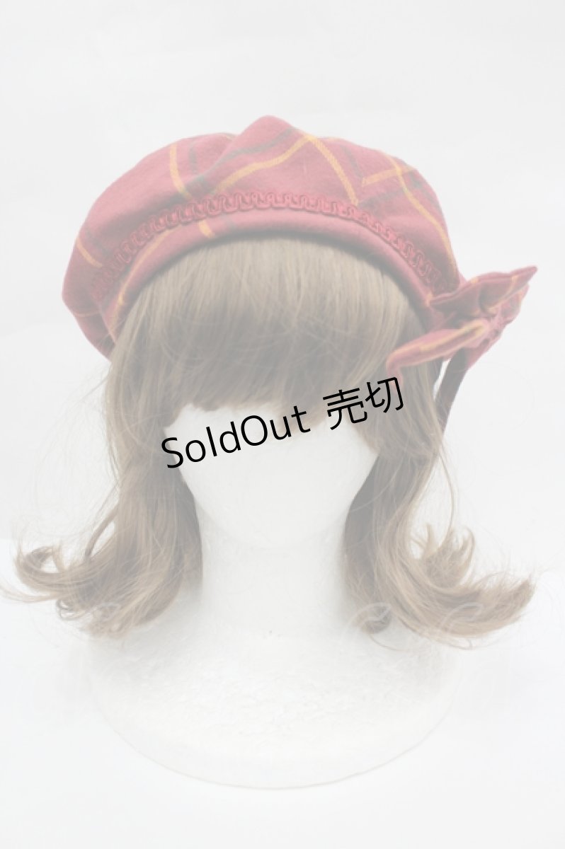 画像2: Victorian maiden / ブリティッシュチェックリボンベレー  赤チェック I-26-05-29-035-CL-AC-SA-ZTK007 (2)
