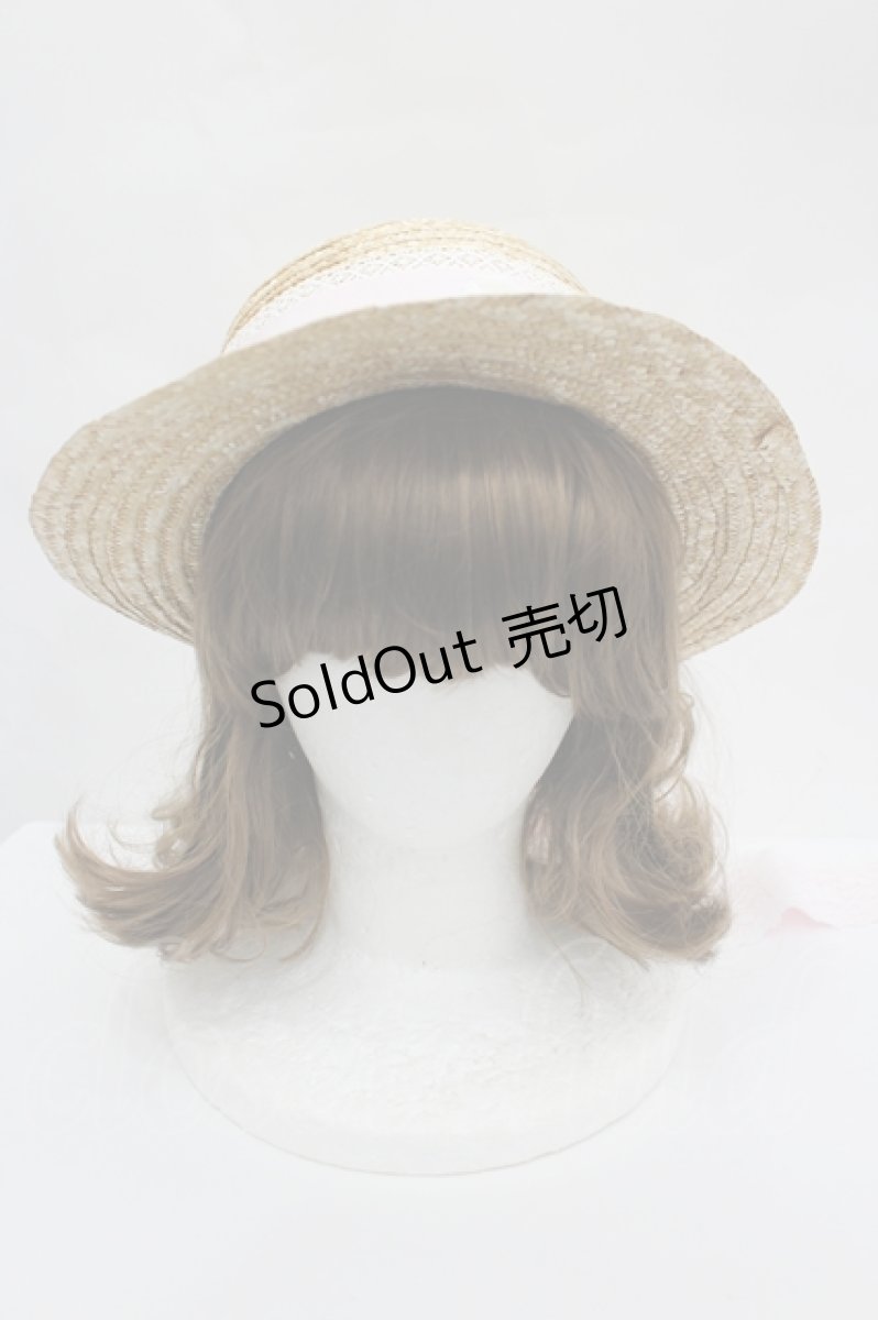 画像2: BABY,THE STARS SHINE BRIGHT / シャーロットリボン麦わらHAT  ピンクＸ白Ｘブラウン I-26-05-29-045-BA-AC-SA-ZI (2)