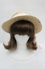 画像2: BABY,THE STARS SHINE BRIGHT / シャーロットリボン麦わらHAT  ピンクＸ白Ｘブラウン I-26-05-29-045-BA-AC-SA-ZI (2)