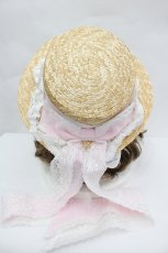 画像3: BABY,THE STARS SHINE BRIGHT / シャーロットリボン麦わらHAT  ピンクＸ白Ｘブラウン I-26-05-29-045-BA-AC-SA-ZI (3)