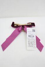 画像2: axes femme POETIQUE / ベルベットリボンクリップ  ワイン I-26-05-29-050-AX-AC-SA-ZI (2)
