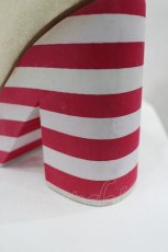 画像4: JUST ABOUT / ボーダー厚底レースアップブーツ 約22CM(外側採寸) アイボリーＸ赤Ｘ白 I-26-05-29-088-PU-SH-SA-ZI (4)