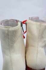 画像5: JUST ABOUT / ボーダー厚底レースアップブーツ 約22CM(外側採寸) アイボリーＸ赤Ｘ白 I-26-05-29-088-PU-SH-SA-ZI (5)
