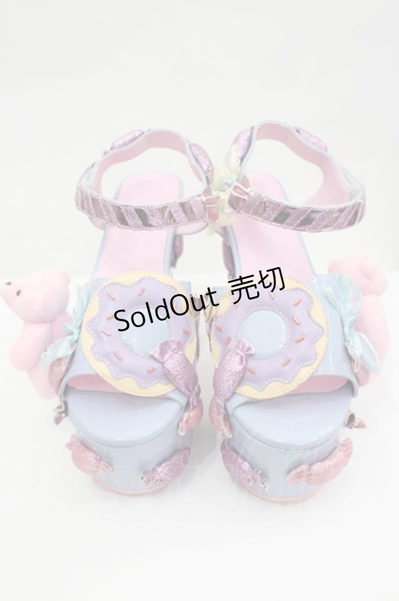 画像1: Sugar Thrillz / Sweet Masterpieceプラットフォームヒール 約23~24CM(内側採寸) パープルＸピンク I-26-05-29-090-GO-SH-SA-ZI (1)