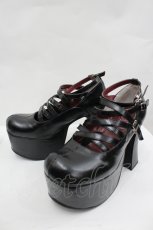 画像3: YOSUKE / 編み上げおでこシューズ 23.5CM 黒 I-26-05-29-098-PU-ZA-SA-ZI (3)