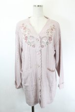 画像1: axes femme / 花刺繍ロングニットカーディガン F ピンク I-26-05-31-025-AX-TO-SA-ZI (1)