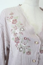 画像4: axes femme / 花刺繍ロングニットカーディガン F ピンク I-26-05-31-025-AX-TO-SA-ZI (4)