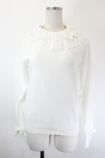 画像1: axes femme kawaii / レーシーフリルニットプル M オフ I-26-05-31-028-AX-TO-TE-ZI (1)