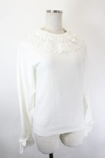 画像3: axes femme kawaii / レーシーフリルニットプル M オフ I-26-05-31-028-AX-TO-TE-ZI (3)