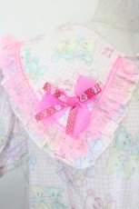 画像4: Nile Perch / BEARチェック半袖ブラウス  ピンクＸ白チェック I-26-05-31-003-LO-BL-SA-ZI (4)