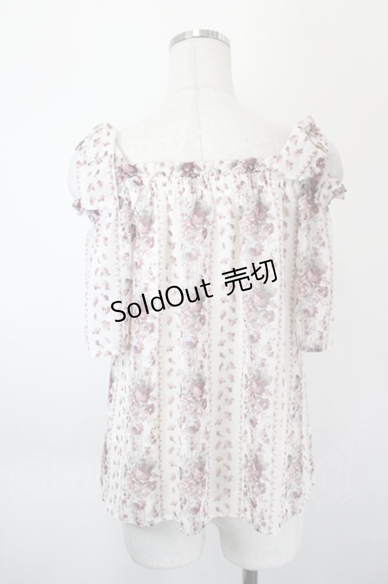 画像2: axes femme POETIQUE / 肩リボンオフショルブラウス M キナリ I-26-05-31-035-AX-BL-SA-ZI (2)