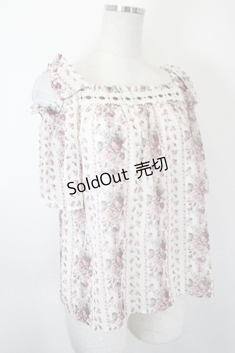 画像3: axes femme POETIQUE / 肩リボンオフショルブラウス M キナリ I-26-05-31-035-AX-BL-SA-ZI (3)
