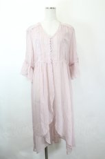 画像1: axes femme / 楊柳レースロングガウン M 淡ピンク I-26-05-31-037-AX-TO-SA-ZI (1)
