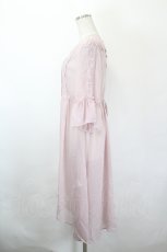 画像2: axes femme / 楊柳レースロングガウン M 淡ピンク I-26-05-31-037-AX-TO-SA-ZI (2)