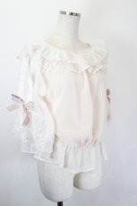 画像3: axes femme / リボン付楊柳シフォンプルオーバー F 生成り I-26-05-31-048-AX-TO-SA-ZI (3)