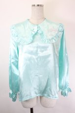 画像1: Nile Perch / リボンサテンブラウス  ミントＸピンク I-26-05-31-006-LO-BL-SA-ZI (1)