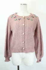 画像1: axes femme POETIQUE / ミニブーケ刺繍ニットカーデ M 濃ピンク I-26-05-31-054-AX-TO-SA-ZI (1)