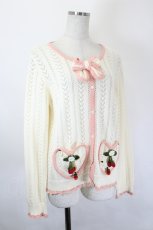 画像3: PINK HOUSE / 苺モチーフ使いカーディガン  アイボリーＸピンク I-26-05-31-055-LO-TO-SA-ZI (3)