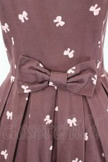 画像5: Emily Temple cute / クローゼットプリントノースリーブワンピース  ブラウン I-26-05-31-062-ET-OP-TE-ZI (5)