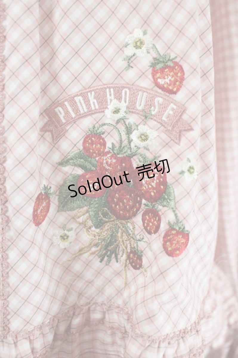 画像5: PINK HOUSE / 苺ブーケ刺繍入りオリジナルチェックブラウス  ピンクチェック I-26-05-31-007-LO-BL-SA-ZI (5)