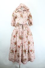 画像1: PINK HOUSE / 苺リースプリントパッチワークワンピース  ピンク I-26-05-31-070-LO-OP-SA-ZI (1)