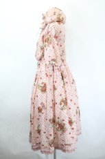 画像2: PINK HOUSE / 苺リースプリントパッチワークワンピース  ピンク I-26-05-31-070-LO-OP-SA-ZI (2)