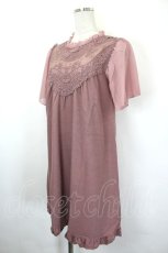 画像2: axes femme / ヨークレースカットチュニック M 濃ピンク I-26-05-31-075-AX-OP-SA-ZI (2)