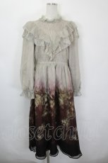 画像1: axes femme NOSTALGIE / ミスティローズ柄ワンピース  グレーＸブラウン I-26-05-31-078-AX-OP-SA-ZI (1)
