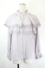 画像1: axes femme POETIQUE / ケープデザインフリルブラウス M グレージュ I-26-05-31-009-AX-BL-SA-ZI (1)