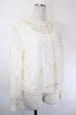 画像3: axes femme POETIQUE / 総レーススタンド襟ブラウス M 生成り I-26-05-31-011-AX-BL-SA-ZI (3)