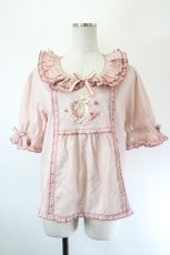 画像1: PINK HOUSE / テディローズ刺繍使いブラウス  ピンク I-26-06-02-022-LO-BL-TE-ZI (1)