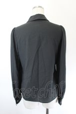 画像2: Secret Honey / 羽根刺繍襟長袖ブラウス  黒Ｘ白 I-26-06-02-004-CA-BL-SA-ZI (2)