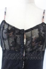 画像4: gouk / 裾花プリントチュール重ねキャミトップス  黒Ｘ緑Ｘ紫 I-26-06-02-031-GO-TO-SA-ZI (4)