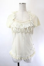 画像1: Ozz oneste / 裾薔薇刺繍半袖カットソー  アイボリー I-26-06-02-044-OO-TO-SA-ZI (1)