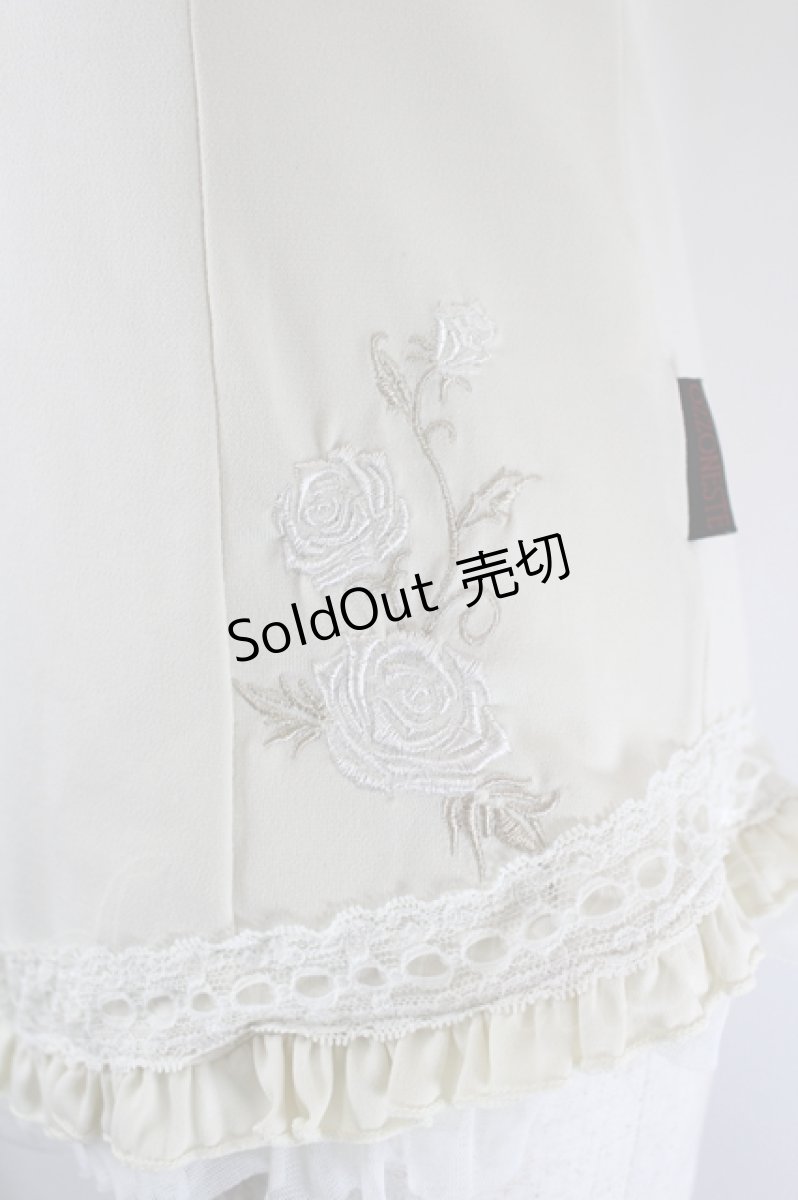 画像5: Ozz oneste / 裾薔薇刺繍半袖カットソー  アイボリー I-26-06-02-044-OO-TO-SA-ZI (5)
