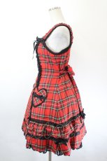 画像2: Angelic Pretty / ハートポケットジャンパースカート  赤チェック I-26-06-02-054-AP-OP-TE-ZI (2)