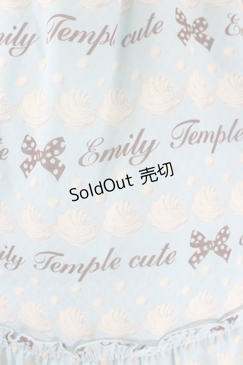 画像6: Emily Temple cute / ジョーゼットロゴ＆クリームワンピース  サックス I-26-06-02-060-ET-OP-SA-ZI (6)
