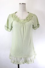 画像1: axes femme / バラ刺繍半袖プルオーバー  ミント I-26-06-02-008-AX-TO-SA-ZI (1)