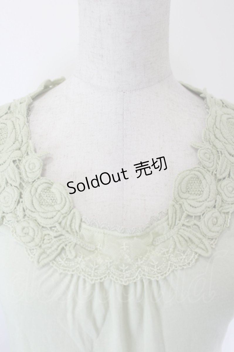 画像4: axes femme / バラ刺繍半袖プルオーバー  ミント I-26-06-02-008-AX-TO-SA-ZI (4)