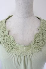 画像4: axes femme / バラ刺繍半袖プルオーバー  ミント I-26-06-02-008-AX-TO-SA-ZI (4)