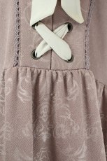 画像3: axes femme / オーナメントジャガドワンピース  ピンクＸアイボリー I-26-06-02-074-AX-OP-SA-ZI (3)