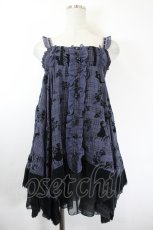 画像1: axes femme / シルエットフロッキーキャミチュニック M パープル I-26-06-02-075-AX-BL-TE-ZI (1)