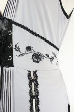 画像3: Ozz oneste / 薔薇刺繍ノースリーブワンピース  グレーＸ黒 I-26-06-02-078-OO-OP-SA-ZI (3)