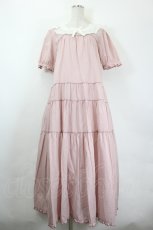 画像1: PINK HOUSE / ローン襟付きギンガムチェックワンピース  ピンク I-26-06-02-081-LO-OP-TE-ZI (1)
