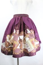 画像1: axes femme kawaii / メロディキャットスカート  ボルドー I-26-06-02-085-AX-SK-SA-ZI (1)