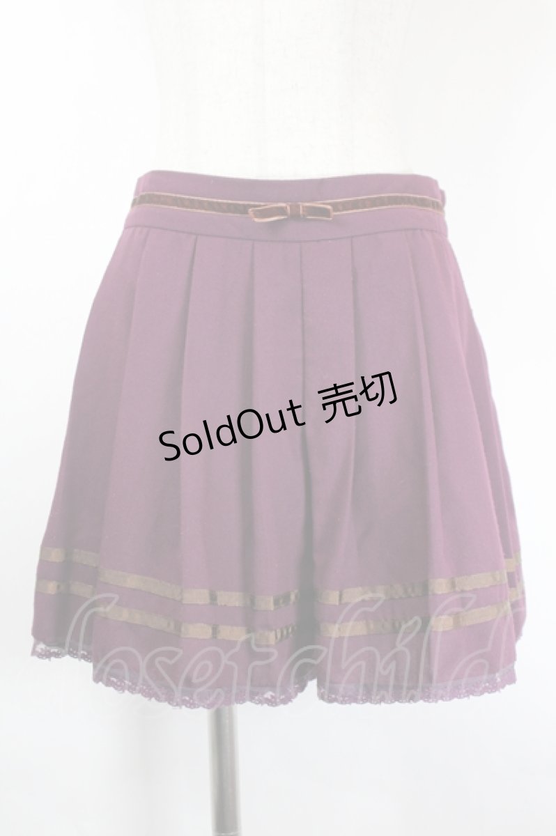 画像1: axes femme / 裾2ラインショートパンツ  パープルＸブラウン I-26-06-02-105-AX-SK-SA-ZI (1)