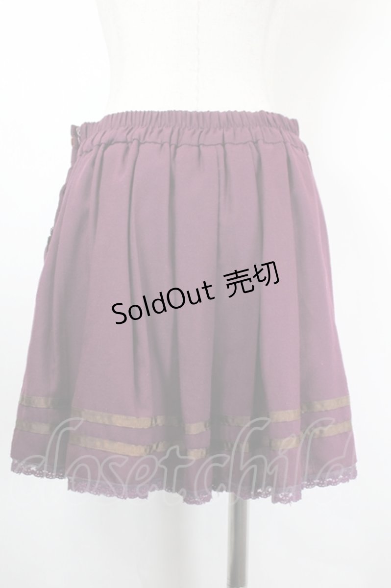 画像2: axes femme / 裾2ラインショートパンツ  パープルＸブラウン I-26-06-02-105-AX-SK-SA-ZI (2)