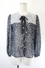 画像1: MILK / スターシフォンブラウス  ネイビーＸ白 I-26-06-02-002-ML-BL-SA-ZI (1)