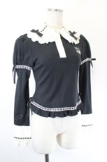 画像3: Angelic Pretty / ことりちゃん刺繍ジャボ付カットソー  ブラック I-26-06-02-015-AP-TO-SA-ZI (3)